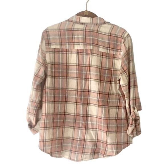 Hollister Flannel Half Button 3/4 Sleeves or Long Sleeves Size Medium - Picture 6 of 9